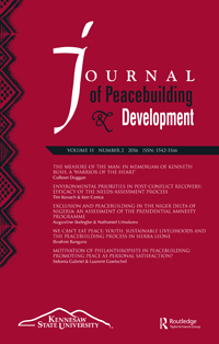 Cover image for Journal of Peacebuilding & Development, Volume 11, Issue 2, 2016