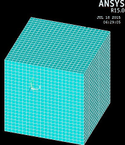 Figure 5. Analytically modelled block of mass concrete.