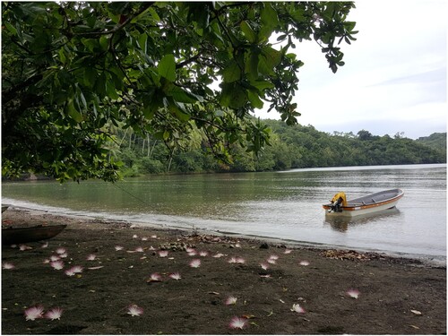 Figure 3. Fishing along the coastline of Central Suau. Photo by Author.