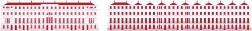 Figure 21–22 The rhythmic patterns of Fitzroy Square's public realm and architecture (21). South and West facades (22).