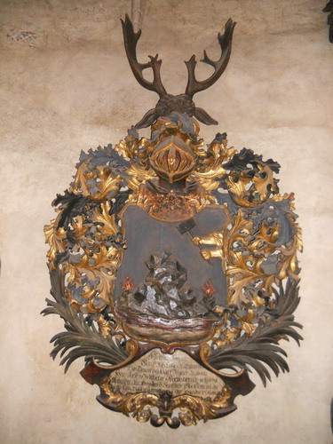 Figure 1. Funerary shield of the Momma-Reenstierna family in Solna parish church, near Stockholm. Photo courtesy of Göran Ridnert, Svenska kyrkan, Solna församling.