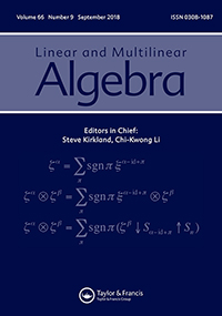 Cover image for Linear and Multilinear Algebra, Volume 66, Issue 9, 2018