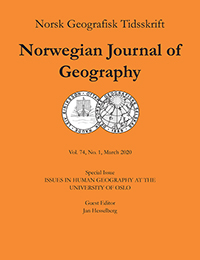 Cover image for Norsk Geografisk Tidsskrift - Norwegian Journal of Geography, Volume 74, Issue 1, 2020