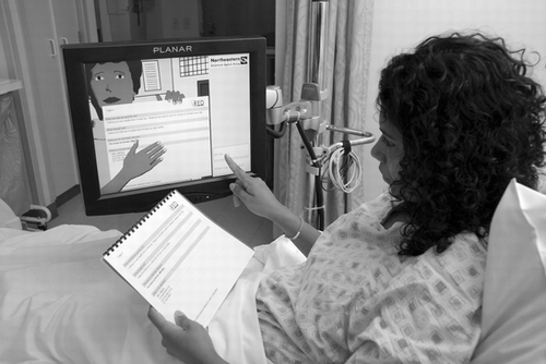 Figure 2 Embodied conversational agent interface in rehospitalization trial (photo Glenn Kulbako).