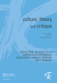 Cover image for Culture, Theory and Critique, Volume 59, Issue 4, 2018