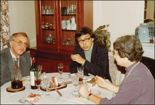 Figure 12. Lam in Kléman's home, Paris (Jan. 1983). Kléman's wife (right) joined the 1980 China tour.