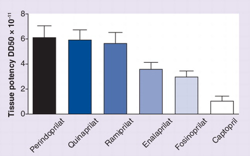 Figure 3. Tissue potency of different angiotensin-converting enzyme inhibitors.Modified with permission from [36].