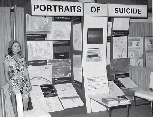 Figure 1. Harriet Wadeson and Her Exhibit, Portraits of Suicide, 1971