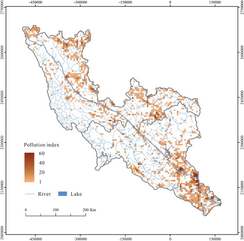 Figure 4. Pollution index map of Red River Valley.