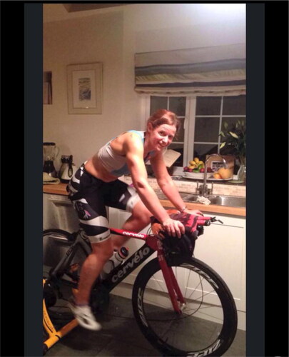 Figure 3. Lucy completing a 4 hour turbo set in the kitchen whilst cooking roast dinner.Source: Authors.