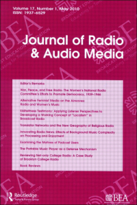 Cover image for Journal of Radio & Audio Media, Volume 20, Issue 1, 2013