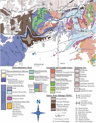 Figure 1. Geological map of the dam site (adopted from NESPAK, SMEC & ACE (Joint Venture)).