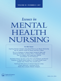 Cover image for Issues in Mental Health Nursing, Volume 38, Issue 8, 2017