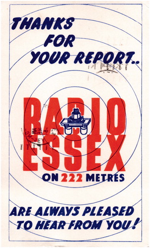 Radio Essex Poster, 1965. Source: The Pirate Radio Hall of Fame/public domain.