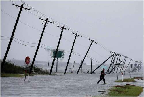 Figure 4. Distribution lines in Rockport, Texas following Hurricane Harvey (Reuters, Citation2017).