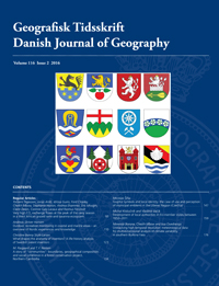 Cover image for Geografisk Tidsskrift-Danish Journal of Geography, Volume 116, Issue 2, 2016
