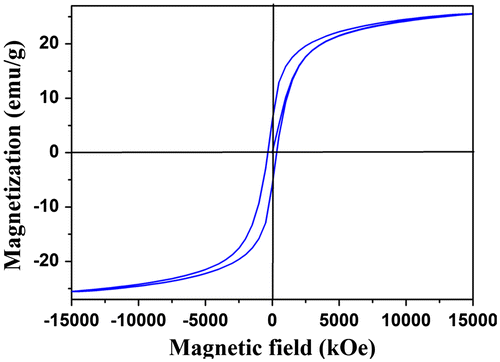 Figure 8 VSM loop of PCL/Fe3O4–AR nanocomposite synthesized at [M/I] = 100