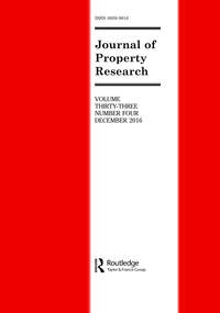 Cover image for Journal of Property Research, Volume 33, Issue 4, 2016