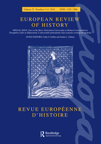 Cover image for European Review of History: Revue européenne d'histoire, Volume 23, Issue 5-6, 2016