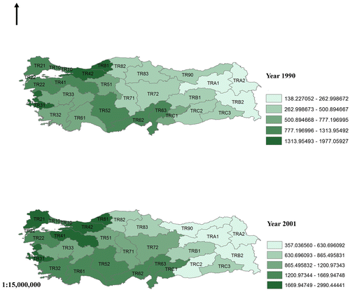 Figure 2. Electricity consumption per capita across regions of Turkey. Source: Author’s own elaboration based on the Jenks natural breaks algorithm.