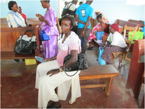 Photo 2. A pregnant woman at a health facility after travelling a long distance from her home to reach there. The youth said they could be involved in advocating for taking services nearer to the communities for example through establishing more health centres.