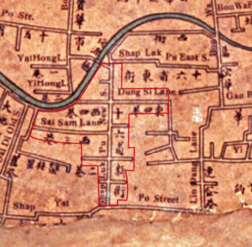 Figure 4. Sixteen Pu Kaifong,1907 Source: Illustrating the City’s Cultural Context-Past and Current Atlas of Guangzhou,edited by author.