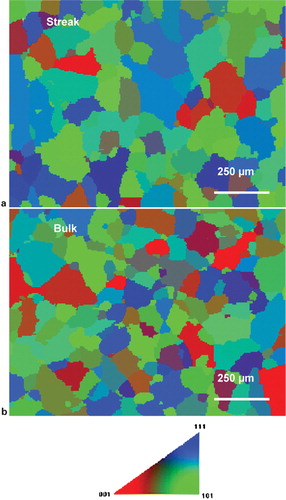 Figure 6. Map (EBSD) of alloy substrate after film stripping