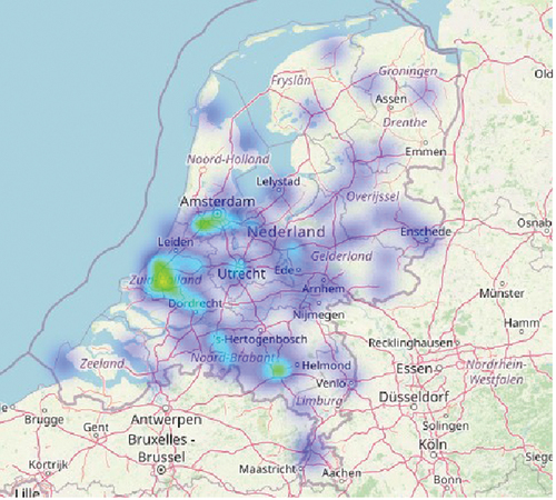 Figure 6. Clustering of defence companies in the Netherlands.
