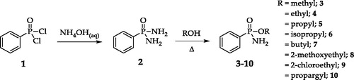 Scheme 1. Synthesis of benzenephosphonamidate derivatives.