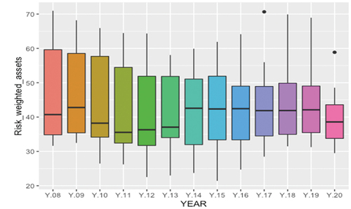 Figure 11. Risk weighted assets per year.