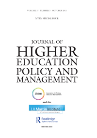 Cover image for Journal of Higher Education Policy and Management, Volume 37, Issue 5, 2015