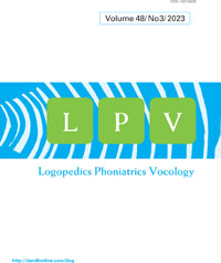 Cover image for Logopedics Phoniatrics Vocology, Volume 48, Issue 3, 2023