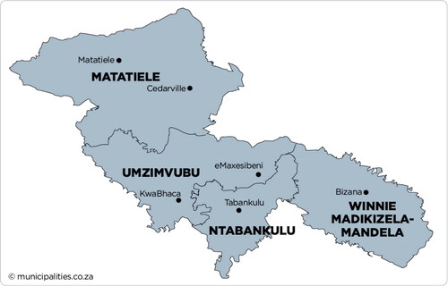 Figure 1. Map of Umzimvubu Local Municipality. Source: Umzimvubu Local Municipality (IDP, 2014/2015).