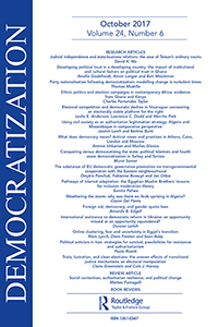 Cover image for Democratization, Volume 24, Issue 6, 2017