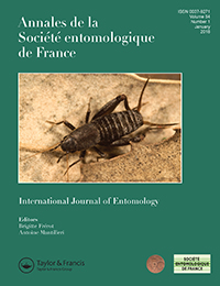 Cover image for Annales de la Société entomologique de France (N.S.), Volume 54, Issue 1, 2018