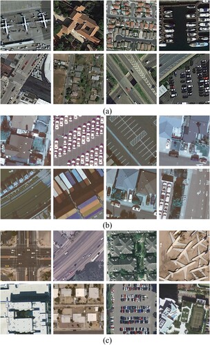 Figure 7. Selected samples from (a) the NWPU-RESISC45 dataset, (b) the Draper dataset, and (c) the UC Merced dataset.