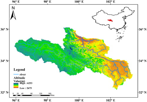 Figure 1. Location of the source region of Yellow River.