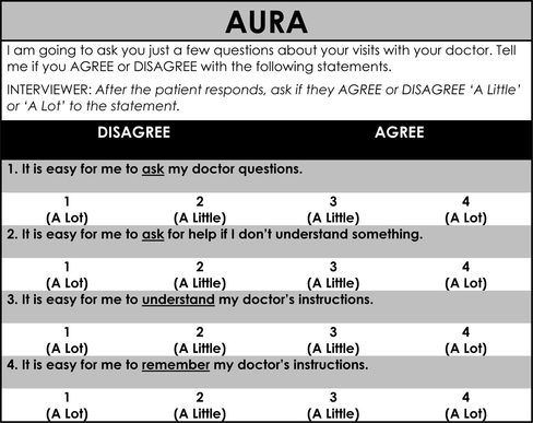 Figure 1 The Ask, Understand, Remember Assessment (AURA).