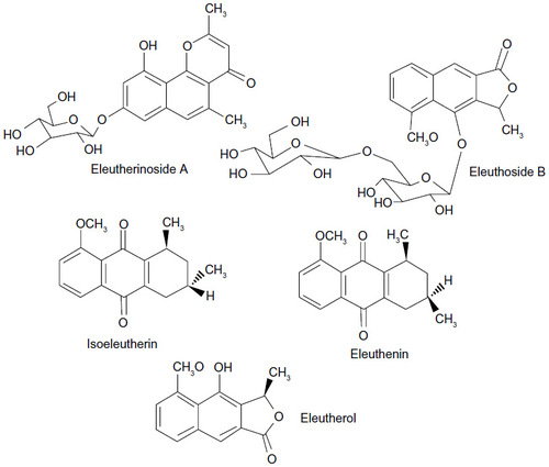 Figure 3 Structures of markers for Eleutherine americana.