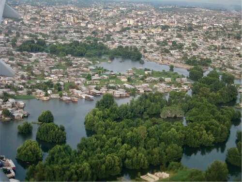 Aerial view of Douala.