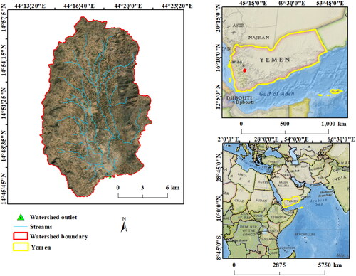 Figure 1. Qaa’Jahran watershed location.