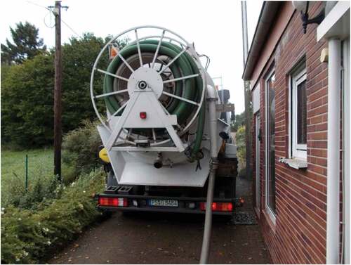 Figure 2. A wastewater pump truck services a septic tank (Photo City of Pirmasens).