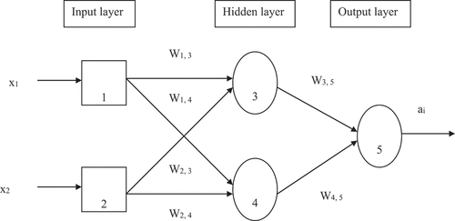 Figure 6. Two-input feed forward neural network model