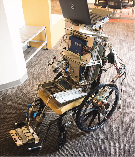 Figure 1. The robotic anatomical model propulsion system wheelchair testbed.