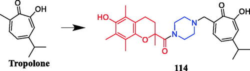 Figure 67. Chemical structures of tropolone and its derivative.