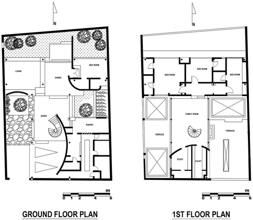 Figure 4. Plans of Illangakoon House (1969) by architect Valentine Gunasekara in Colombo 7.