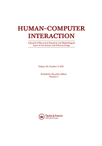Cover image for Human–Computer Interaction, Volume 36, Issue 3, 2021
