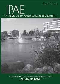 Cover image for Journal of Public Affairs Education, Volume 20, Issue 3, 2014