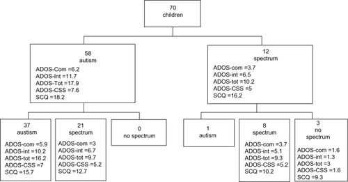 Figure 1 Changes on Autism Diagnostic Observation Schedule classification from T0 (baseline) to T1 (6-month follow-up).