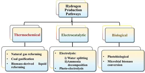 Figure 3. Various hydrogen production pathways.